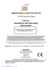 Heat Design FW11C Installation And Operating Instructions Manual