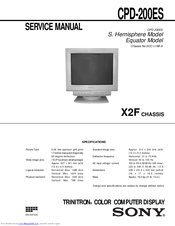 Sony Trinitron CPD-200EST Service Manual