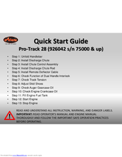 Ariens Pro-Track 28 Quick Start Manual