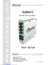 Radial Engineering SUBMIX 500 Series User Manual