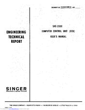 Singer SKC-2000 User Manual