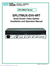 NTI SPLITMUX-DVI-4RT Installation And Operation Manual