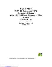 IEI Technology NOVA-7820 Manual