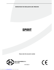 Dru Spirit Instructions For Installation And Operation Manual