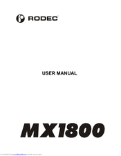 RODEC MX1800 User Manual