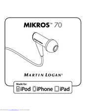 MartinLogan Mikros 70 Operating Instructions Manual