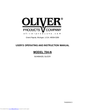 Oliver 704-N User's Operating And Instruction Manual