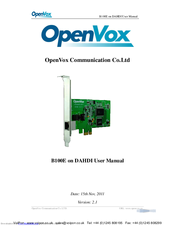 OpenVox B100E on DAHDI User Manual