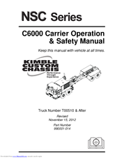 Kimble Custom Chassis C6000 Safety Manual