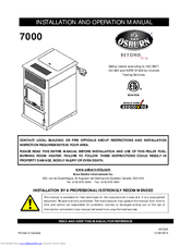 Osburn OP00070 7000 Installation And Operation Manual