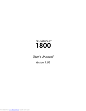 Sensaphone 1800 User Manual