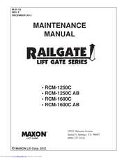 Maxon RCM-1250C AB Maintenance Manual
