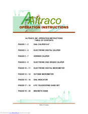 ALTRACO ELECTRONIC DISC BRAKE CALIPER Operation Instructions Manual