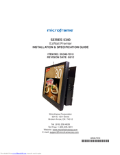 Microframe Corporation SERIES 5340 EzWait Premier Installation & Specification Manual