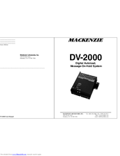 Mackenzie DV-2000 User Manual