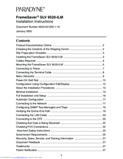 Paradyne FrameServer SLV 9520-ILM Installation Instructions Manual