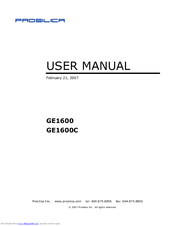 Prosilica GE1600C User Manual