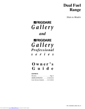 Frigidaire Gallery Series Owner's Manual