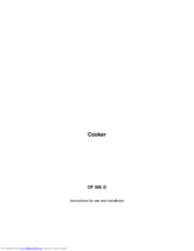 SCHOLTES CP 956 G Instructions For Use And Installation