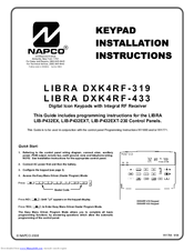 NAPCO LIBRA DXK4RF-433 Installation Instructions Manual