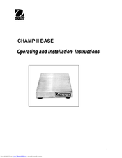 OHAUS CHAMP II BASE CH60L Operating And Installation Instructions