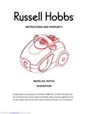 Russell Hobbs RHFV22 Instructions And Warranty