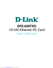 D-Link DFE-650TXD User Manual