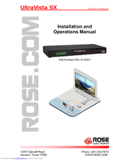 Rose electronics UltraVista VWL-S122DV Installation And Operation Manual