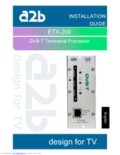 a2b ETX-200 Installation Manual