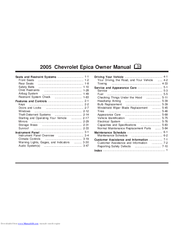 Chevrolet 2005 Epica Owner's Manual