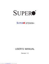 Supero X7DWN+ User Manual