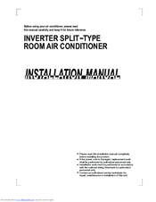 Midea INVERTER SPLIT TYPE ROOM AIR CONDITIONER Installation Manual