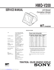 Sony HMD-V200 Service Manual