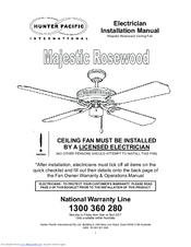 Hunter Pacific Majestic Rosewood Installation Manual