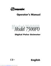 Nonin 7500FO Operator's Manual