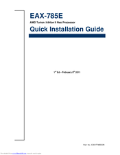 Avalue Technology EAX-785E Quick Installation Manual
