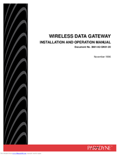 Paradyne WIRELESS DATA GATEWAY Installation And Operation Manual