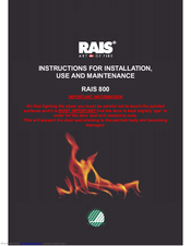 RAIS 800 Instructions For Installation, Use And Maintenance Manual
