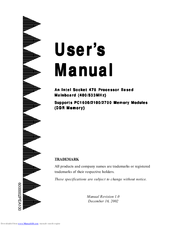 EPOX An Intel Socket 478 Processor Based Mainboard (400/533MHz) User Manual