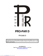 PR Lighting PR-3040 D User Manual