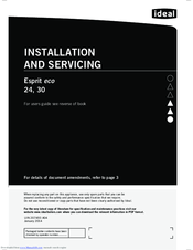 IDEAL Esprit eco 20 Installation And Servicing Manual
