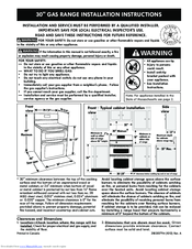 Sears Kenmore 30 Installation Instructions Manual
