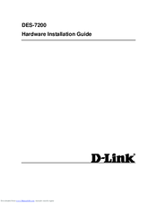 D-Link DES-7200 Hardware Installation Manual