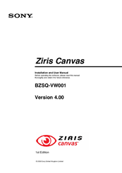 Sony Ziris Canvas BZSQ-VW001 Installation And User Manual