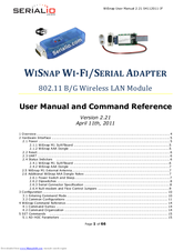 Serialio WiSNAP Wi-fi/Serial Adapter User Manual