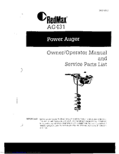 RedMax AG431 Owner/Operator's Manual & Parts List