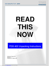 German Physiks PQS 402 Unpacking Instructions