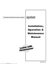 AQUASTREAM ABSC02782 Installation, Operation & Maintenance Manual