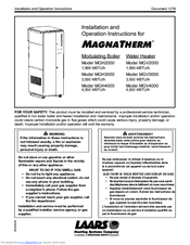 Laars MAGNATHERM MGH2000 Installation And Operation Instructions For