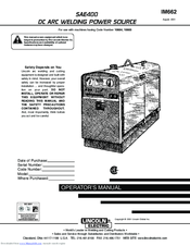 Lincoln Electric IM662 SAE400 Operator's Manual